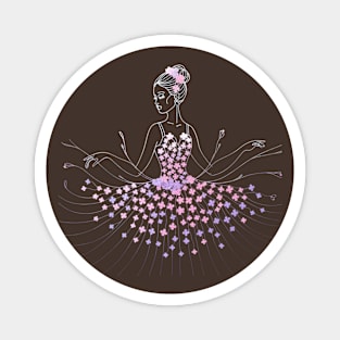 Figure in An Elaborate Dress Adorned With Floral Patterns, Magnet